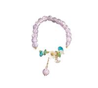 WAMIZEU Hetian Jade Bracelet de prière en jade avec cloche, bracelet porte-bonheur Feng Shui en jade naturel, bijoux chinois faits à la main pour mère, taille unique, Métal, Pas de gemme