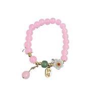 WAMIZEU Hetian Jade Bracelet de prière en jade avec cloche, bracelet porte-bonheur Feng Shui en jade naturel, bijoux chinois faits à la main pour mère, taille unique, Métal, Pas de gemme