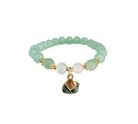 WAMIZEU Hetian Jade Bracelet de prière en jade avec cloche, bracelet porte-bonheur Feng Shui en jade naturel, bijoux chinois faits à la main pour mère, taille unique, Métal, Pas de gemme