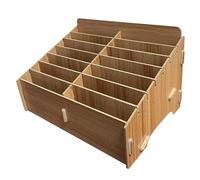WAMJ AQDY 14/30/45 Compartiments Boîte de Rangement pour Téléphone, Casier de Stockage de Téléphone Portable, Idéale pour Les Réunions de Bureau et Les Fournitures Scolaires(Brown,26x18x16cm)