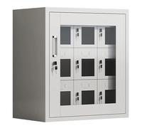 WAMJ AQDY Armoire à Casier, Vestiaire Consigne en Métal 6/9/12 Portes avec Porte de Protection Extérieure, Boite a Telephone en Acier avec Emplacement pour Étiquette(60x35x65cm/24x14x26in)