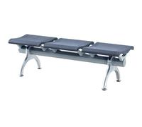 WAMJ AQDY Banc D'attente 3 Places pour Hall d'accueil Commercial, Chaise de Réception en Acier, Support Métallique et Assise en Plastique PU, Facile à Nettoyer, Idéal pour Les Cliniques(Gray)
