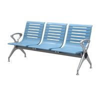 WAMJ AQDY Banc D'attente en Acier, Chaises D'attente 3 Places avec Accoudoirs, Chaises d'accueil pour Bureaux, Sièges de Réception pour Aéroports, Marchés, Banques(Blue)