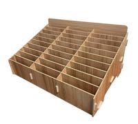 WAMJ AQDY Boîte de rangement en bois pour téléphone portable à 14/30/45 compartiments, pour salle de classe, pour réunion de bureau, fournitures scolaires (marron, 38 x 25 x 19 cm)