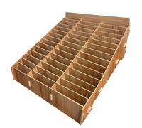WAMJ AQDY Boîte de rangement en bois pour téléphone portable à 14/30/45 compartiments, pour salle de classe, pour réunion de bureau, fournitures scolaires (marron, 38 x 36 x 23 cm)