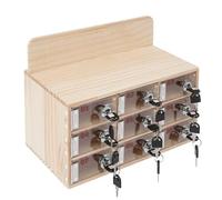 WAMJ AQDY Boîte de rangement pour téléphone portable à 9/15/25/30 emplacements en acrylique transparent, armoire de rangement en bois avec serrures de porte et clés pour salle de classe, bureau, usine