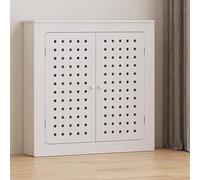 WAMJ AQDY Cache Radiateur, Meuble Cache Radiateur, Bétagère en PVC pour Meuble de Salle de Bain, Rangement au Sol avec 2 Portes, pour la Maison et Le Bureau(90x70x20 cm)