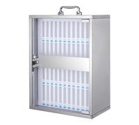 WAMJ AQDY Casier de rangement pour téléphone portable avec 24/36/48 fentes, en acier inoxydable, avec poignée et serrure de sécurité pour bureau (36 x 20 x 49 cm)