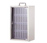 WAMJ AQDY Casier de téléphone portable en acier inoxydable avec 24/36/48/60 emplacements, coffre-fort pour ranger le téléphone portable avec serrure de sécurité et poignée, idéal pour les écoles (31 x