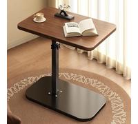 WAMJ AQDY Table d Appoint Canapé Relevable pour Canapé, Table D'appoint Pivotantes à 360° pour Salon, Bout de Basse en Forme de C pour Chambre à Coucher, Salon et Bureau(Brown)