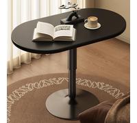WAMJ AQDY Table D'Appoint pour Canapé à Hauteur Réglable avec Plateau Rotatif, Table D'Appoint Élévatrice 60-80 cm, Table de Chevet pour Petits Espaces, Salon, Chambre(Black)