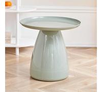 WAMJ AQDY Table D'appoint Ronde en Plastique Moderne avec Bord Relevé, 45 cm de Haut Petite Table Basse avec Coins Arrondis, Base Stable, Capacité 25 kg pour Salon, Chambre(Green)