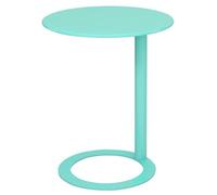 WAMJ AQDY Table D'appoint Ronde Moderne en Métal, Table D'appoint Canapé Forme en C, Piètement en O, Capacité de 6 kg, Montage Facile, pour Le Salon, la Chambre ou Le Bureau(Green,60x74cm)