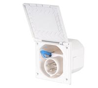 wamovo - Prise de courant externe CEE - Protégée contre les projections d'eau - 200 à 240 V - 16 A - 3 broches - IP44 - Blanc