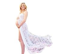 Wamvp Femme Robe Grossesse de Photographie en Maternité Longue Accessoires de Photo Robe Soirée Elégante Sexy Vetements Maternité Plage Mariage Soireé Cérémonie