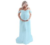 Wamvp Femme Robe Grossesse de Photographie en Maternité Longue Accessoires de Photo Robe Soirée Elégante Sexy Vetements Maternité Plage Mariage Soireé Cérémonie