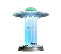 WAN TAI Lampe d'enlèvement de vache OVNI LED amusante avec vaches miniatures, capteur tactile, lumière de bureau extraterrestre pour fans de science-fiction et décorateurs