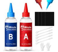 WAN2TLK Colle époxy 5 minutes 250 ml, colle bi-composante, durcissement rapide, résine époxy transparente à 2 composants, colle universelle pour chaque application