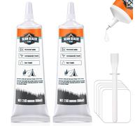 WAN2TLK Colle pour tente Kit, 120 ml Colle Neoprene Tente, Pinceau, Patch Réparation, Tenace Transparent et Étanche, Kit de Réparation pour tentes et tissus d'extérieur