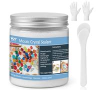 WAN2TLK Joint de mosaïque blanc 400 g, pas besoin d'ajouter de l'eau, calfeutrage direct, outils pour mosaïques, mastic cristal mosaïque pour tous les carreaux et surfaces