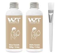 WAN2TLK Kit de Vernis Argile, 200ml Vernis Argile Autodurcissante, vernis brillant et mat pour argile de poterie, Transparent, Vernis Brillant Imperméable et Résistant Rayures