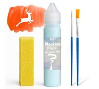 WAN2TLK Liquide de masquage pour peinture à l'aquarelle 60 ml Bleu avec un pinceau et une gomme, Séchage rapide Facile à déchirer N'abîme pas le papier Fournitures d'art de peinture professionnelles