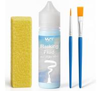 WAN2TLK Liquide de masquage pour peinture à l'aquarelle 60 ml Bleu avec un pinceau et une gomme, Séchage rapide Facile à déchirer N'abîme pas le papier Fournitures d'art de peinture professionnelles