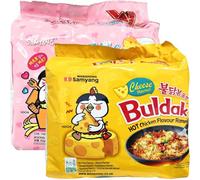 WaNaHong Samyang Lot de 5 boîtes de nouilles au poulet épicé et épicé (saveur carbonara et saveur fromage 5 paquets)