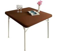 WANAM Nappe de table de salle à manger carrée de couleur unie avec bord élastique, accessoire de décoration, décoration d'intérieur, marron, 90 x 90 cm