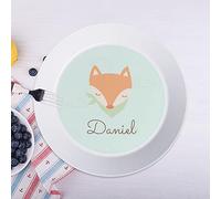 Wanapix | Assiette pour Enfants Personnalisée avec Nom | Assiette Incassable Plastique | Enfants et Bébés | Sans BPA | Va au Lave-Vaisselle | 19ø cm | Renard
