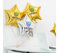 Wanapix | Ballon Étoile Personnalisé avec Photo et Texte | Ballons Anniversaire/Mariage | 49 cm | Ballons de Baudruche | Grand Ballon Gonflable | Doré