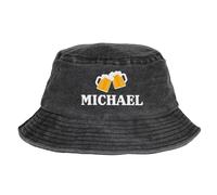 Wanapix | Bob Personnalisé | Couleur Noir | Bobs avec Nom | 100% Coton Respirant | Chapeau de Protection UV pour Le Soleil | Bière