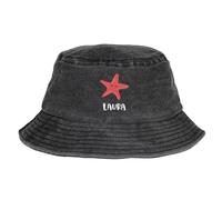 Wanapix | Bob Personnalisé | Couleur Noir | Bobs avec Nom | 100% Coton Respirant | Chapeau de Protection UV pour Le Soleil | Étoile de mer