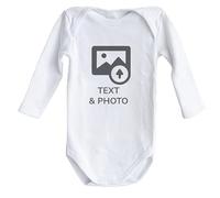 Wanapix | Body bébé Personnalisé Fête des Pères | Cadeau Original pour Papa | Personnaliser avec Nom| Bodysuit Blanc à Manches Longues | 3 Mois | 100% Personnalisé