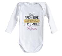 Wanapix | Body Personnalisé | Cadeaux Fête des Mères | Fermeture à boutons-pression | 6 Mois - Notre première fête