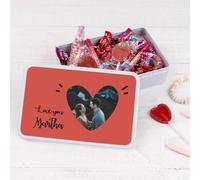 Wanapix | Boîte de Bonbons Personnalisée Photo et Texte | 22 Bonbons Assortis | Coffret Bonbons | Idee Cadeaux Saint-Valentin | 21x13x5 cm | Couple