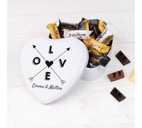 Wanapix | Boîte de Chocolats Personnalisée avec Nom | 22 Chocolats barre de chocolat | Coffret Chocolat Cœur | Idee Cadeaux Saint-Valentin | Cœur - 16x15x5 cm | Couple