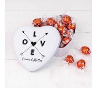 Wanapix | Boîte de Chocolats Personnalisée avec Nom | 22 Chocolats | Coffret Chocolat Cœur | Idee Cadeaux Saint-Valentin | Cœur - 16x15x5 cm | Couple
