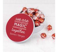 Wanapix | Boîte de Chocolats Personnalisée avec Noms | 22 Chocolats | Coffret Chocolat | Idee Cadeaux Saint-Valentin | 5x12 cm | Les amoureux