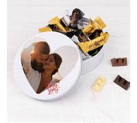 Wanapix | Boîte de Chocolats Personnalisée Photo et Texte | 22 Chocolats barre de chocolat | Coffret Chocolat | Idee Cadeaux Saint-Valentin | 5x12 cm | Couple