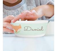 Wanapix | Bol Plastique Incassable Personnalisé | Vaisselle pour Enfants | Bol avec Nom pour Le Petit Déjeuner | sans BPA | Lavable au Lave-Vaisselle | 300ml | Renard