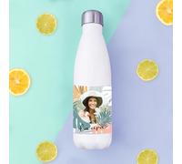 Wanapix | Bouteille en Acier Inoxydable avec Photo 100% Personnalisée | Couleur Blanche | 500 ml | Double Paroi Isotherme | Ajoutez Vos Photos et Textes | Garde le Chaud et le Froid