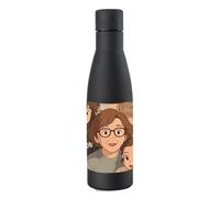Wanapix | Bouteille en Acier Inoxydable avec Photo 100% Personnalisée | Couleur Noire | 500 ml | Double Paroi Isotherme | Ajoutez Vos Photos et Textes | Garde le Chaud et le Froid