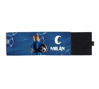 Wanapix | Brassard de Capitaine Personnalisé | Armband Con Écusson/Prénom/Photo | Bandes Capitaine de Football | Rétractable - 26 x 6,5 cm (Enfant) | 100% Personnalisable