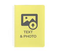 Wanapix | Cahier A4 Personnalisé | Inclut 100 Feuilles Quadrillées de 80 gr | Couverture 250 gr personnalisée avec Photo, Logos, Texte ou Designs | Cahier à Spirale Transparente | 100% Personnalisé