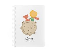 Wanapix | Cahier A5 Personnalisé | Inclut 100 Feuilles Blanches de 80 gr | Couverture 250 gr personnalisée avec Nom | Cahier A5 à Spirale Transparente | Le Petit Prince