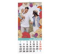 Wanapix | Calendrier 2026 Mural Personnalisé | Multi-langues | Calendrier avec Photo | Partie Inférieure avec les Mois de l'Année Perforés | 24 x 52 cm | Fleurs