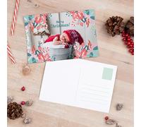 Wanapix | Carte de Noël Personnalisée | Carte Postale avec Photo et Texte | Carte de Voeux Noël | 15 x 10 cm | 1 unité | Fleurs