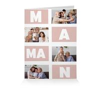 Wanapix | Carte Fête des Mères Personnalisée avec Photo et Nom | Cadeau Original pour Maman | Carte Pliante | Idée Cadeau Unique | 15 x 20 cm - Maman