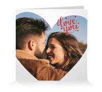 Wanapix | Carte Saint Valentin Personnalisée avec Photo | Cadeau Original pour St Valentin | Carte Doubles | Cadeaux Anniversarie | 15 x 15 cm - Coeur